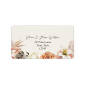 Rustic Boho Herfst Floral Adreslabel Etiket (Voorkant)