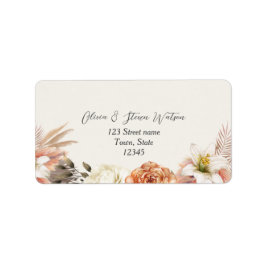 Rustic Boho Herfst Floral Adreslabel Etiket