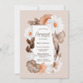 Rustic Boho Herfst Floral Engagement Party Kaart (Voorkant)