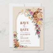 Rustic Boho Herfst Garden Flowers Save the Date (Voorkant)