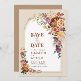 Rustic Boho Herfst Garden Flowers Save the Date