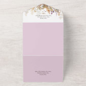 Rustic Boho Herfst Wildbloemen Paars Dinner All In One Uitnodiging (Buitenkant)