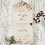Rustic Boho Herfst Wildbloemen Tan Dinner All In One Uitnodiging<br><div class="desc">OOK BESCHIKBAAR MET EEN QR-CODE OM IN HET RSVP-GEBIED TE SCAN. Dit ontwerp biedt zachte herfstgrassen en bladeren aan de boven- en onderkant in bruin, paars en grijs op een zacht beige achtergrond. De gepersonaliseerde alle-in-één uitnodigingen zijn een unieke combinatie van zowel een prachtig gedrukte douaneverzoeken met een gemakkelijk om...</div>