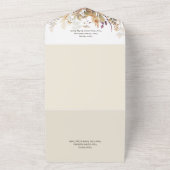 Rustic Boho Herfst Wildbloemen Tan Dinner All In One Uitnodiging (Buitenkant)