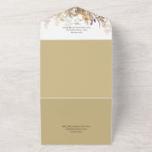 Rustic Boho Herfst Wildbloemen White Dinner All In One Uitnodiging (Buitenkant)