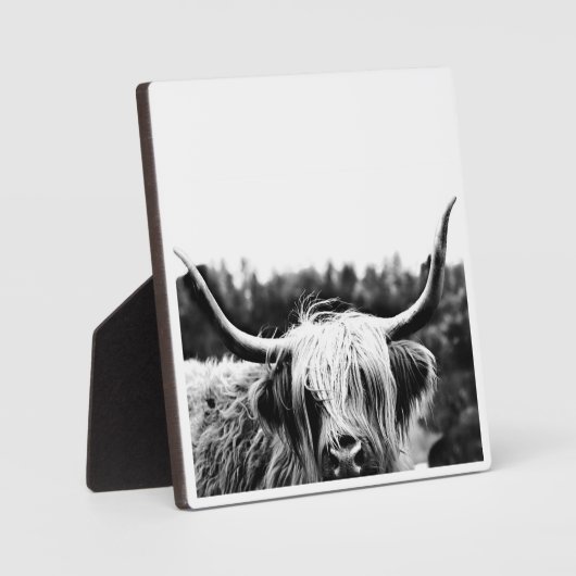 Rustic Boho Highland Koe Plaque Fotoplaat (Voorkant)