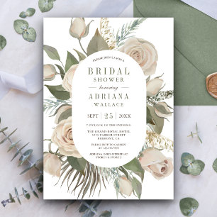 Rustic Boho Ivory Rozen Sage Green Vrijgezellenfee Kaart