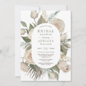 Rustic Boho Ivory Rozen Sage Green Vrijgezellenfee Kaart (Voorkant)