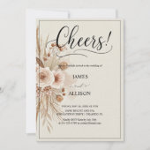 Rustic Boho juicht neutrale bloemen uitnodiging (Voorkant)