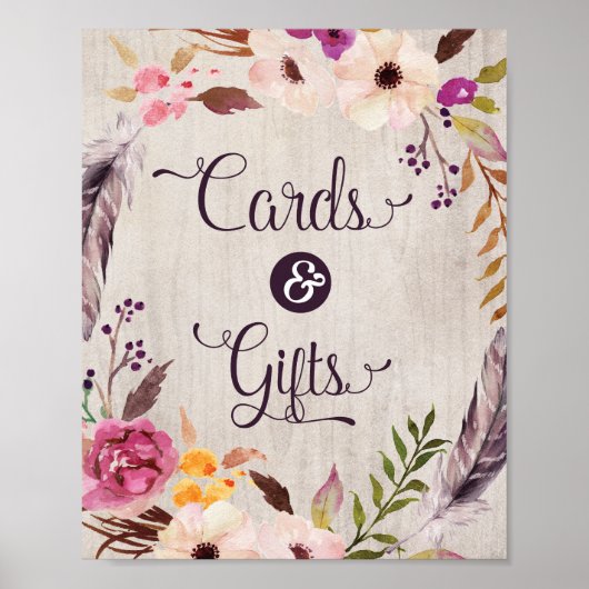 Rustic Boho Kaarten & Gifts Vrijgezellenfeest Deco Poster (Voorkant)