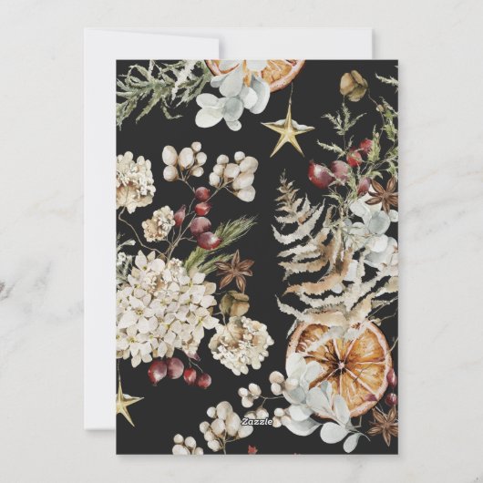 Rustic Boho Kerstmis Feestdagenkaart (Achterkant)