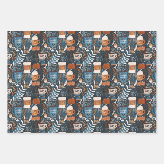 Rustic Boho Latte Herfst Inpakpapier Vel (Voorkant)