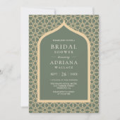 Rustic Boho Lattice Arch Sage Green Vrijgezellenfe Kaart (Voorkant)