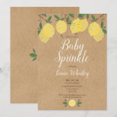 Rustic Boho Lemons Baby Sprinkle Kaart (Voorkant / Achterkant)