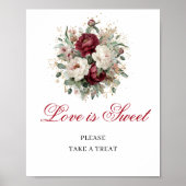 Rustic Boho Liefde is Zoete Blush Bourgondië Tafel Poster (Voorkant)
