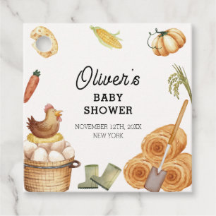 Rustic Boho Lokaal geteeld Boerderij Kip Baby show Bedankjes Labels