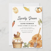 Rustic Boho Lokaal geteeld Boerderij Kip Baby show Kaart (Voorkant)