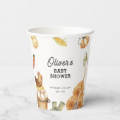 Rustic Boho Lokaal geteeld Boerderij Kip Baby show Papieren Bekers (Achterkant)