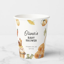 Rustic Boho Lokaal geteeld Boerderij Kip Baby show Papieren Bekers