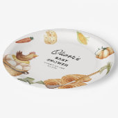 Rustic Boho Lokaal geteeld Boerderij Kip Baby show Papieren Bordje (Gekanteld)