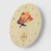 Rustic Boho Lovebird Uil paar Grote Klok (Hoek)