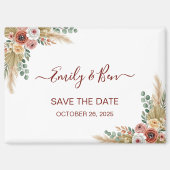 Rustic Boho Magnet Save the Date (Voorkant)