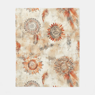Rustic Boho Mandala Art Fleece Deken