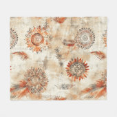 Rustic Boho Mandala Art Fleece Deken (Voorkant (Horizontaal))