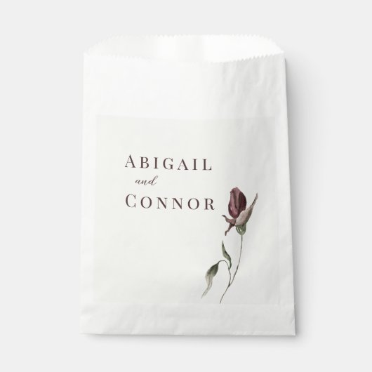 Rustic Boho Marsala Cream Floral Bedankzakje (Voorkant)