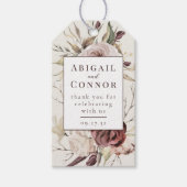 Rustic Boho Marsala Cream Floral Cadeaulabel (Voorkant)