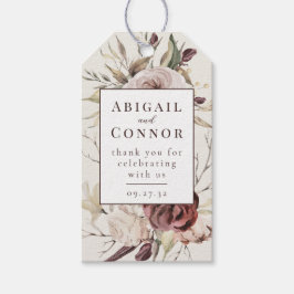 Rustic Boho Marsala Cream Floral Cadeaulabel