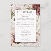 Rustic Boho Marsala Cream Floral Informatiekaartje (Voorkant)