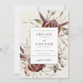 Rustic Boho Marsala Cream Floral Kaart (Voorkant)