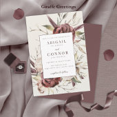 Rustic Boho Marsala Cream Floral Kaart