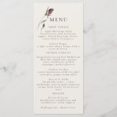 Rustic Boho Marsala Cream Floral Menu (Voorkant)