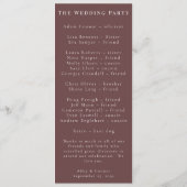 Rustic Boho Marsala Cream Floral Programmakaart (Achterkant)