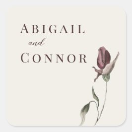 Rustic Boho Marsala Cream Floral Vierkante Sticker