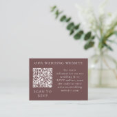 Rustic Boho Marsala Cream Floral Web QR Informatiekaartje (Staand voorkant)