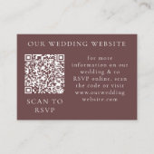 Rustic Boho Marsala Cream Floral Web QR Informatiekaartje (Voorkant)