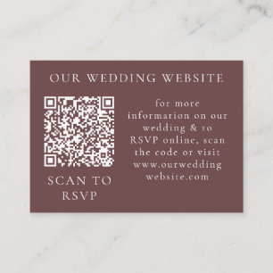 Rustic Boho Marsala Cream Floral Web QR Informatiekaartje