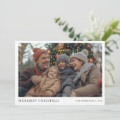 Rustic Boho Merriest Christmas Family Fun Foto Feestdagenkaart (Staand voorkant)
