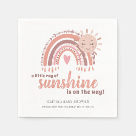 Rustic Boho - minimalistisch roze Baby shower Servet