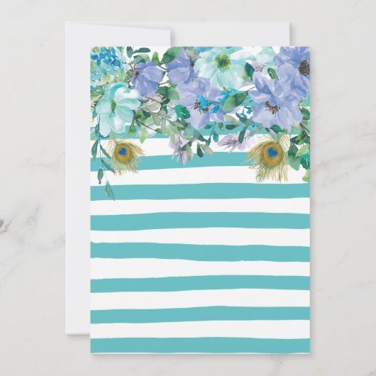 Rustic Boho Mint Green Blue Floral 30th Birthday Kaart (Achterkant)