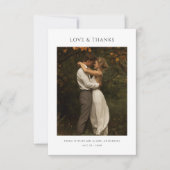 Rustic Boho Moderne Couples Bruiloftsfoto Bruid Bedankkaart (Voorkant)