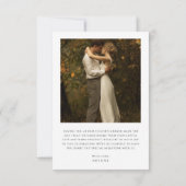 Rustic Boho Moderne Couples Bruiloftsfoto Bruid Bedankkaart (Achterkant)