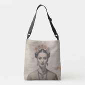 Rustic Boho Muse - Frida Kahlo Schoudertas Crossbody Tas (Achterkant)
