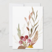 Rustic Boho Natuur Foliage laat Vrijgezellenfeest Kaart (Achterkant)