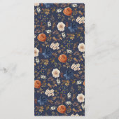 Rustic Boho Navy Rust French Country Wedding Menu (Achterkant)