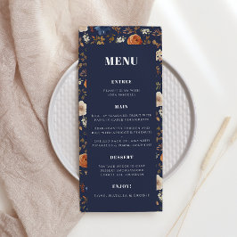 Rustic Boho Navy Rust French Country Wedding Menu
