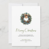 Rustic Boho Neutral Pine Wreath Christmas Greeting Feestdagenkaart (Voorkant)